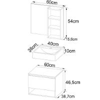 Conjunto Para Banheiro Com Cuba E Espelho Bn6 Branco - 6