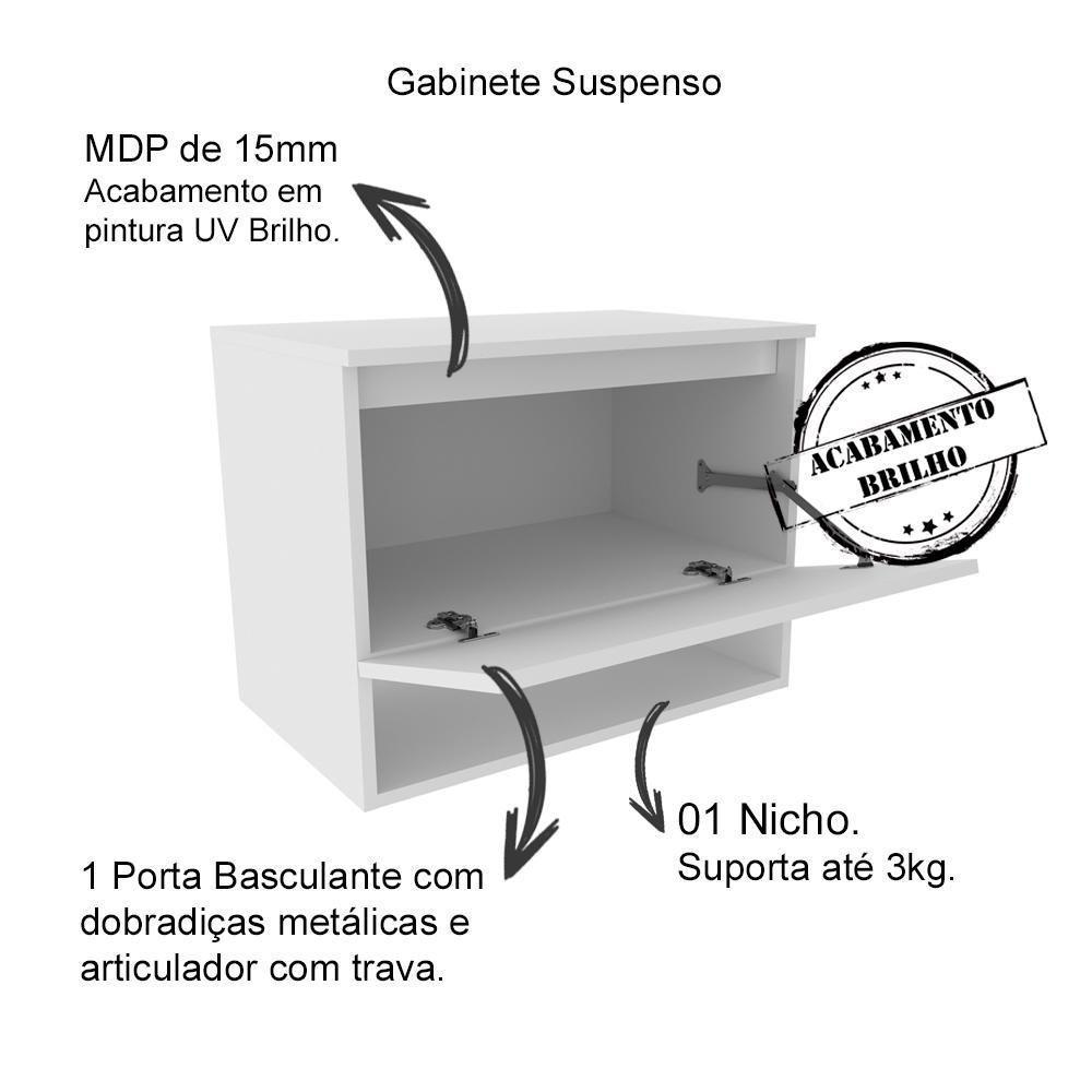 Conjunto Para Banheiro Com Cuba E Espelho Bn7 Branco - 4