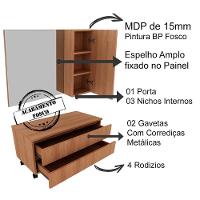 Conjunto Para Banheiro Armarios Com Cuba Bn1 Amendoa - 6