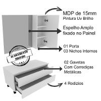 Conjunto Para Banheiro Armarios Com Cuba Bn1 Branco - 5