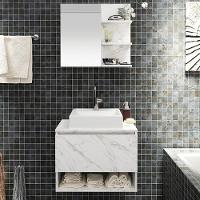 Conjunto Para Banheiro Com Cuba E Espelho Bn5 Marmore Branco - 14