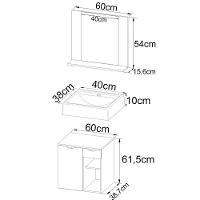 Conjunto Para Banheiro Com Cuba E Espelho Bn4 Branco - 6