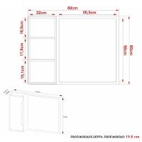 Espelheira Para Banheiro Flex 80cm Com 1 Porta Multimóveis Cr10116 Mármore Lunar Mármore Lunar - 5