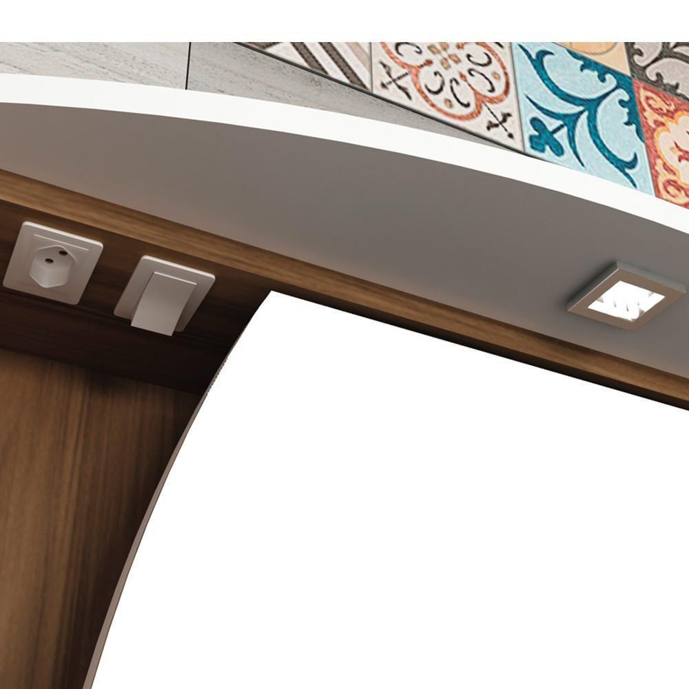 Conjunto Para Banheiro Armário Gabinete 01 Porta 60 Cm Com Cuba Duna B06 Branco Nogal - Lyam Decor - 3