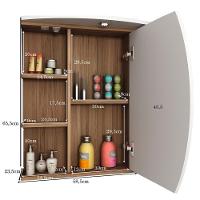 Conjunto Para Banheiro Armário Gabinete 01 Porta 60 Cm Com Cuba Duna B06 Branco Nogal - Lyam Decor - 5