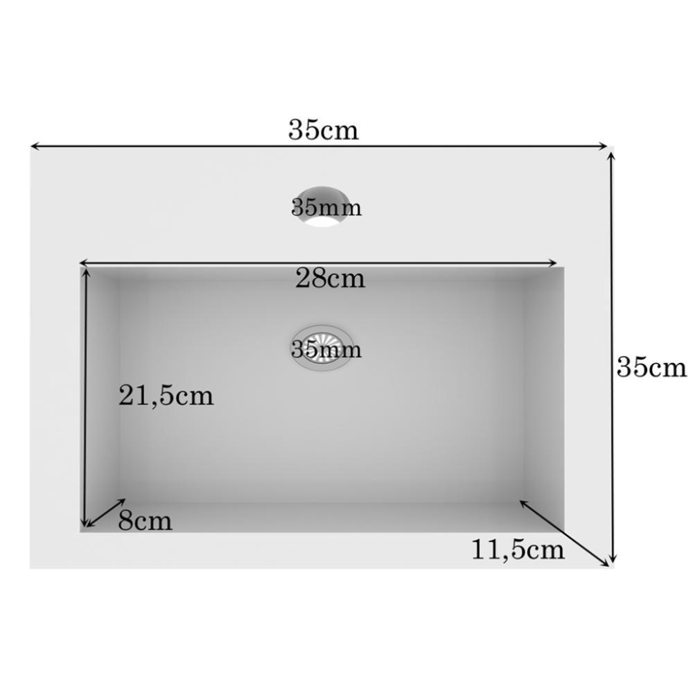 Conjunto Para Banheiro 60Cm Com Cuba E Espelho - 4