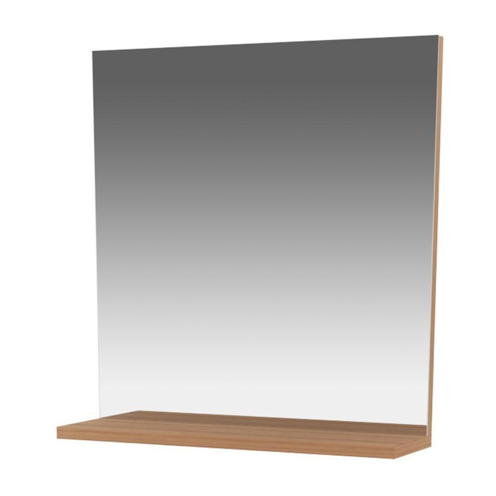 Espelheira Para Banheiro 45cm Com Prateleira Multimóveis Cr10115 Amêndoa Amêndoa - 2