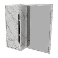 Espelheira Para Banheiro 60cm Com 1 Porta Multimóveis Cr10117 Mármore Branco Mármore Branco - 1