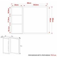 Espelheira Para Banheiro 60cm Com 1 Porta Multimóveis Cr10117 Mármore Branco Mármore Branco - 3