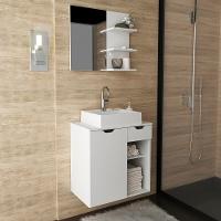 Conjunto Para Banheiro Com Cuba E Espelho Bn3 Branco - 3