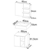 Conjunto Para Banheiro Com Cuba E Espelho Bn3 Branco - 8