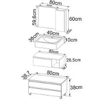 Conjunto Para Banheiro Armarios Com Cuba Bn1 Marmore Branco - 5