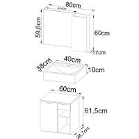Conjunto Para Banheiro Com Cuba E Espelho Bn2 Branco - 6