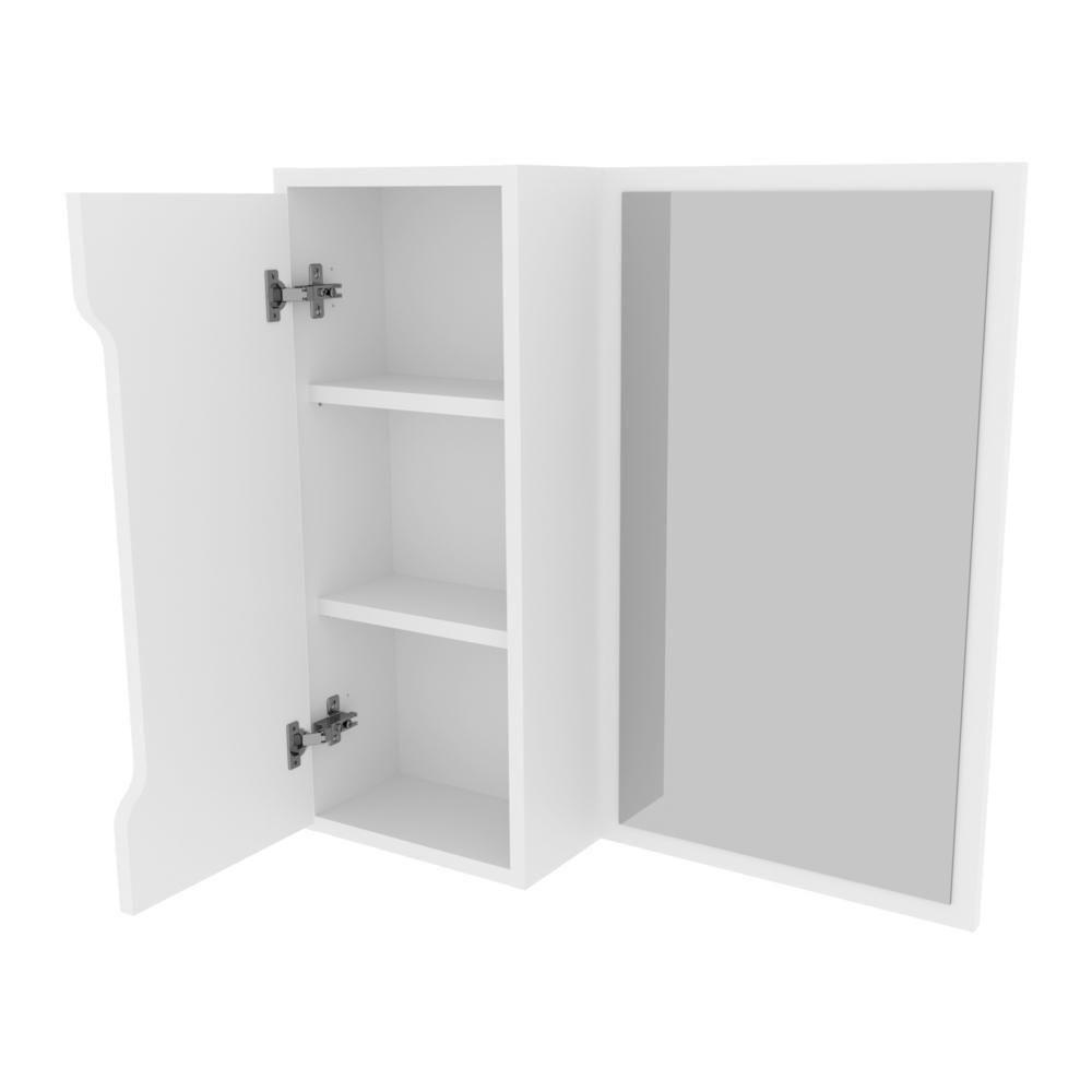Espelheira Para Banheiro 60cm Com 1 Porta Multimóveis Cr10117 Branco Branco - 4