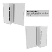 Espelheira Para Banheiro 60cm Com 1 Porta Multimóveis Cr10117 Branco Branco - 3