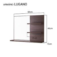 Espelho Para Banheiro Com Prateleiras Lugano Nogal 60 X 45Cm - 2