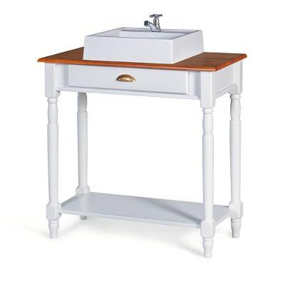 Mini Lavabo Pé Toneado 1 Gaveta Superior E 1pratateleira Com Cuba Dália M53061 Cor Imbuia - Verniz