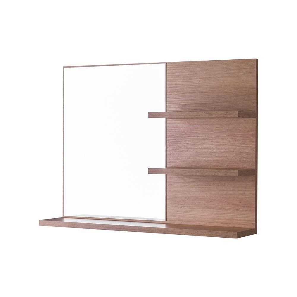 Espelho P/ Banheiro C/ Prateleiras Carvalho 60 X 45Cm - 4