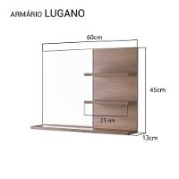 Espelho P/ Banheiro C/ Prateleiras Carvalho 60 X 45Cm - 3