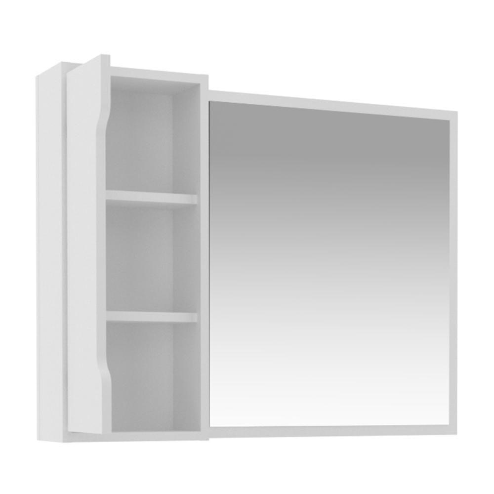 Espelheira Para Banheiro Flex 80cm Com 1 Porta Multimóveis Cr10116 Branco Branco - 3