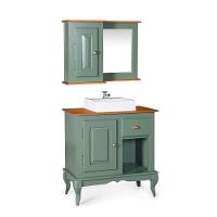 Conjunto Para Banheiro Dália 1 Porta E 1 Gaveta E 1 Nicho Cor Laca - Verde Musgo - 2