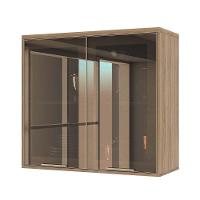 Armário Aéreo 80cm 2 Portas Vidro Reflecta 1 Prateleira Mel - 1