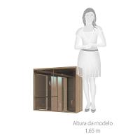 Armário Aéreo 80cm 2 Portas Vidro Reflecta 1 Prateleira Mel