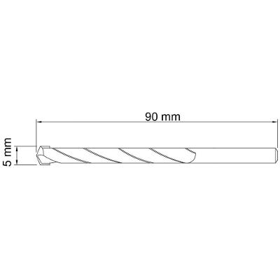 Broca Para Concreto 5x90 Mm Em Aço Especial Com Acabamento Jateado Para Uso Doméstico