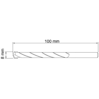 Broca Para Concreto 8x100 Mm Em Aço Especial Com Acabamento Jateado Para Uso Doméstico