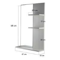 Espelho Para Banheiro Com Armário Branco Liege A 68Cm - 2