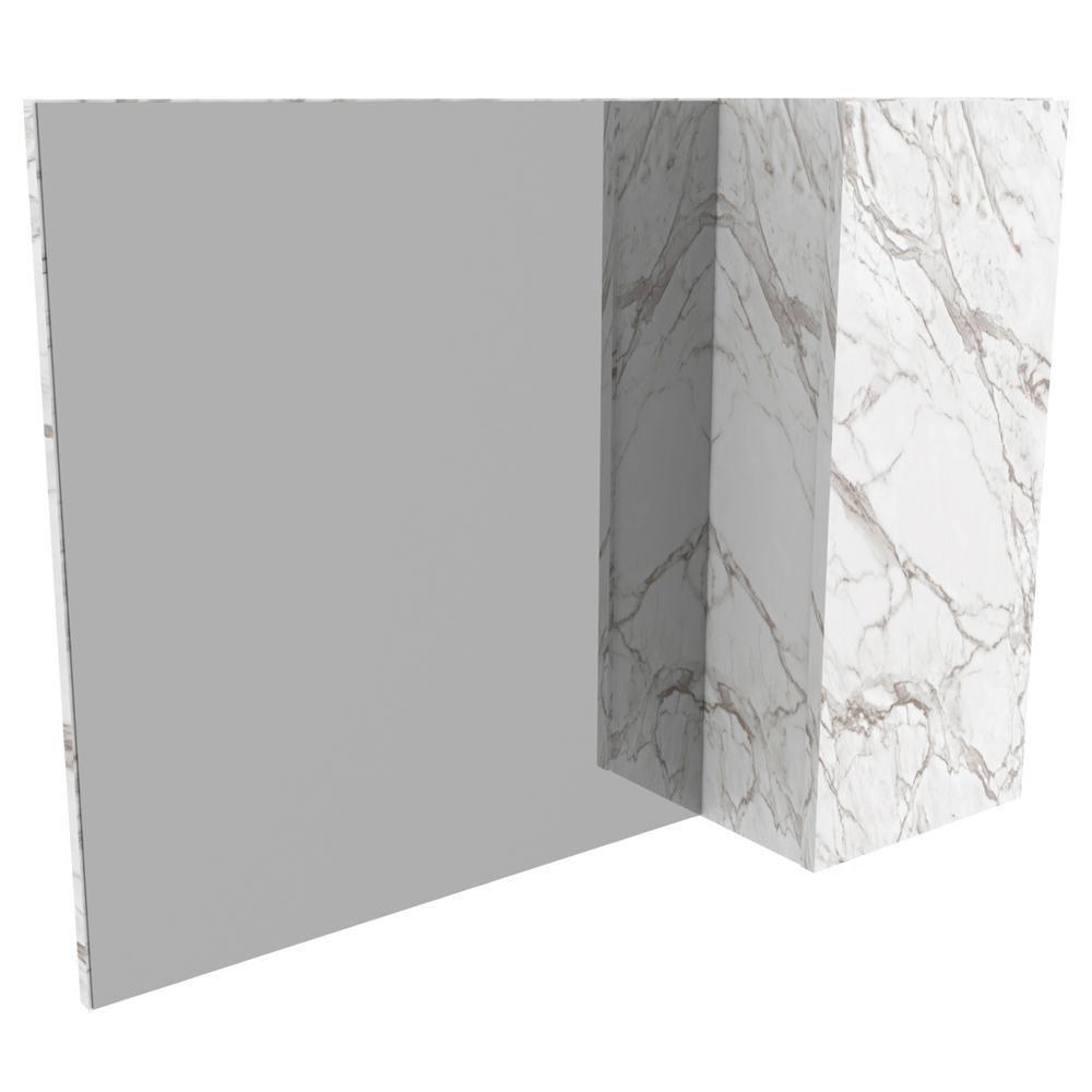 Espelheira Para Banheiro 1 Porta Bn3602 Marmore Branco - 1