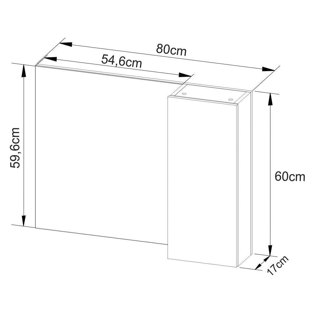 Espelheira Para Banheiro 1 Porta Bn3602 Marmore Branco - 2