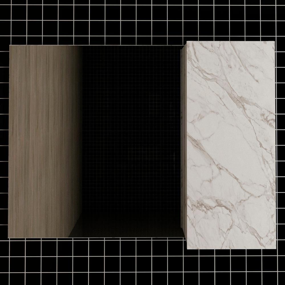 Espelheira Para Banheiro 1 Porta Bn3602 Marmore Branco - 6