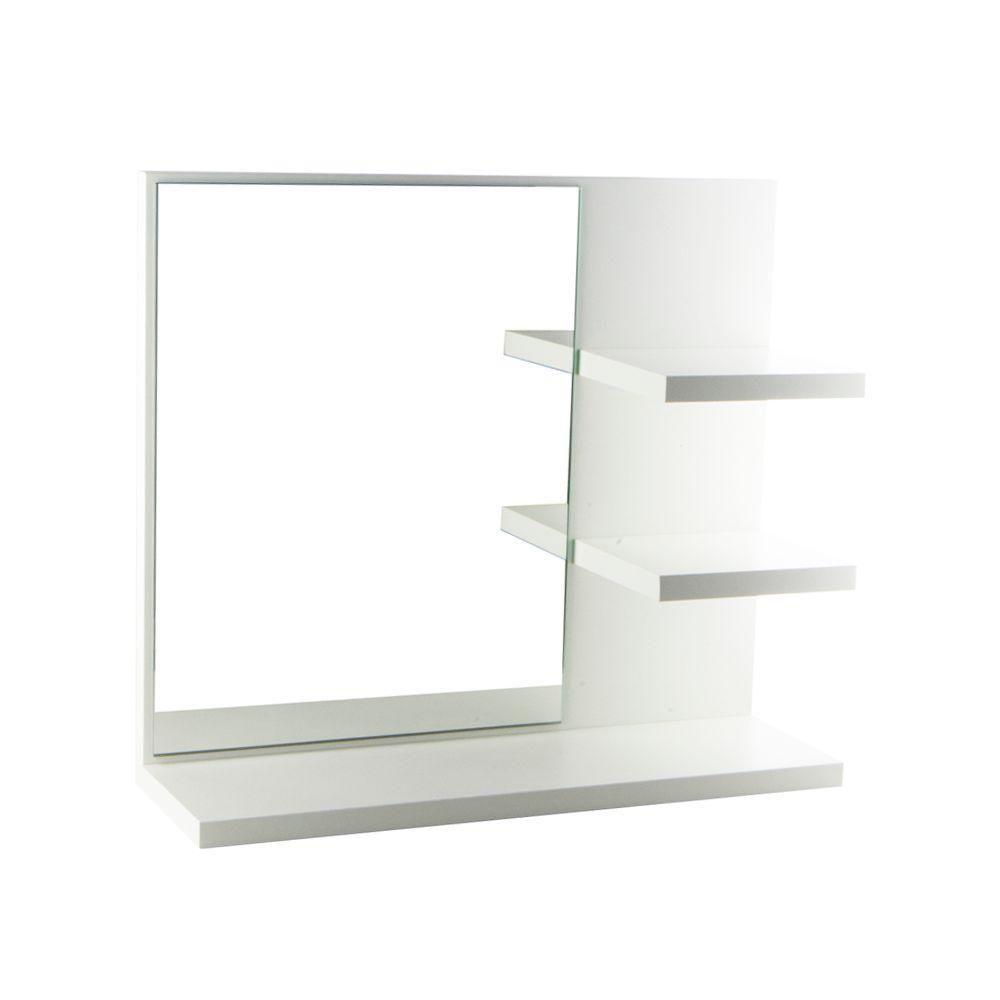 Espelho Para Banheiro Com Armário Branco Nice 40Cm - 3