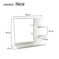 Espelho Para Banheiro Com Armário Branco Nice 40Cm - 2