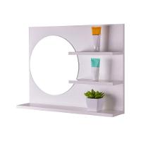 Espelho Redondo P/ Banheiro C/ Prateleiras Branco 60 X 45Cm - 1