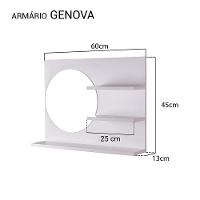 Espelho Redondo P/ Banheiro C/ Prateleiras Branco 60 X 45Cm - 3