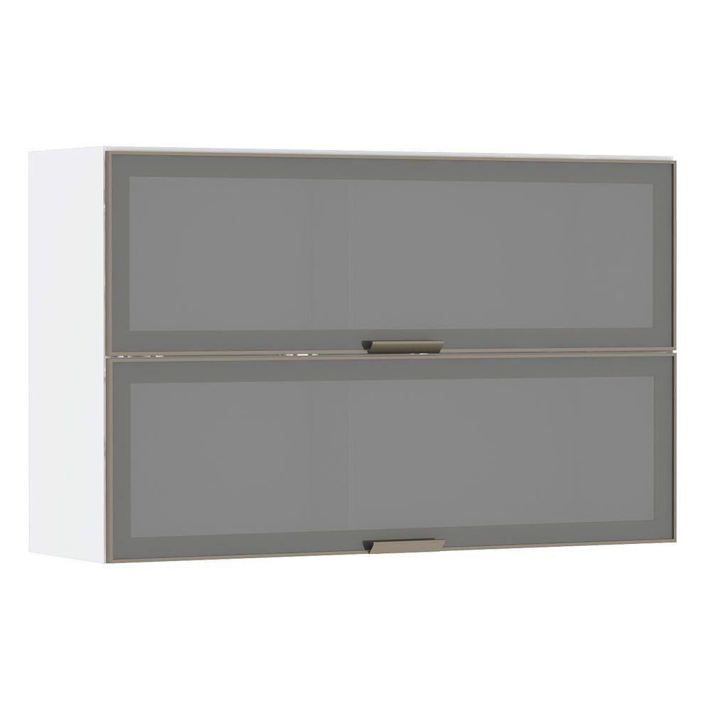 Armário Aéreo Basculante Duplo 120cm Branco 2 Portas Branco - 1