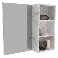 Espelheira Para Banheiro 3 Nichos Bn3609 Marmore Branco - 1