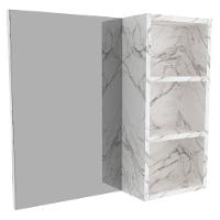 Espelheira Para Banheiro 3 Nichos Bn3609 Marmore Branco - 5