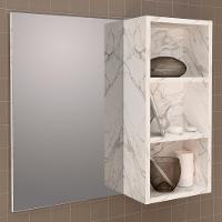 Espelheira Para Banheiro 3 Nichos Bn3609 Marmore Branco - 6