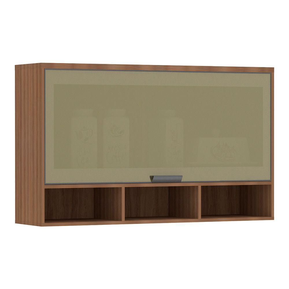 Armário Aéreo 120cm 1 Porta Basculante C/Vidro Reflecta Is - 1