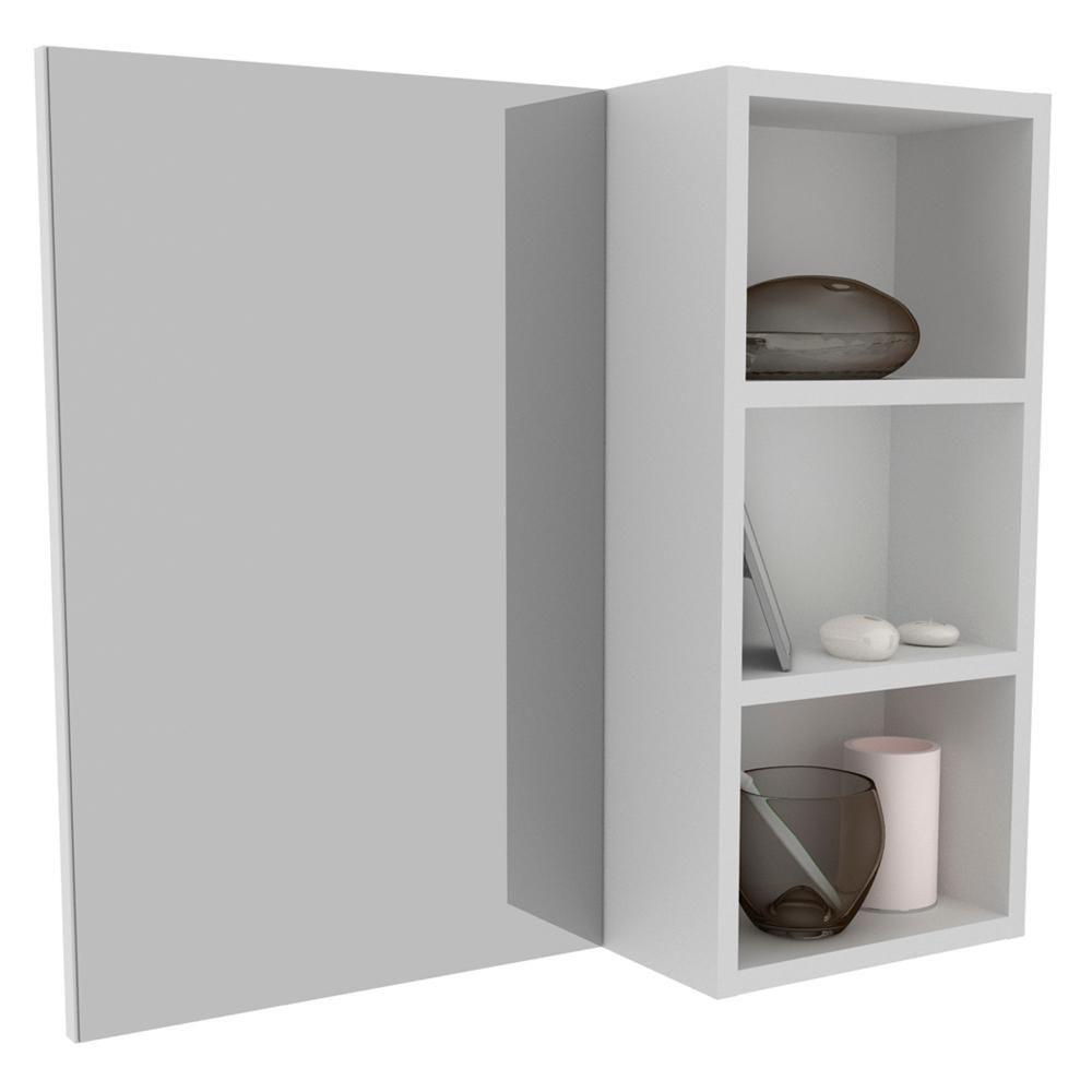 Espelheira Para Banheiro 3 Nichos Bn3609 Branco - 1