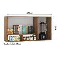 Armário Aéreo 120cm 2 Portas Basculantes C/Nichos Diana - 4