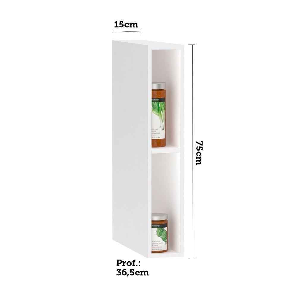 Armário Aéreo 15cm 1 Porta Pérola Branco Polar - 3
