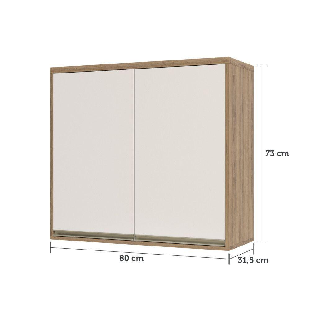 Armário Aéreo 80cm 2 Portas 1 Prateleira Mel Vanilla - 3