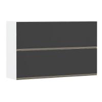 Armário Basculante Duplo 120cm 2 Portas Branco Polar C/Preto - 1