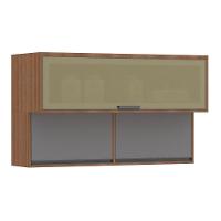 Armário Aéreo 120cm 3 Portas Basculantes C/Vidro Reflecta - 1