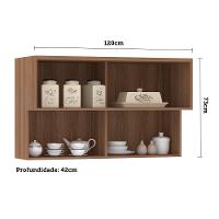 Armário Aéreo 120cm 3 Portas Basculantes C/Vidro Reflecta - 4