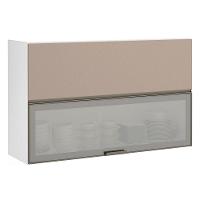 Armário Basculante 120cm 2 Porta Prata Branco Polar - 1